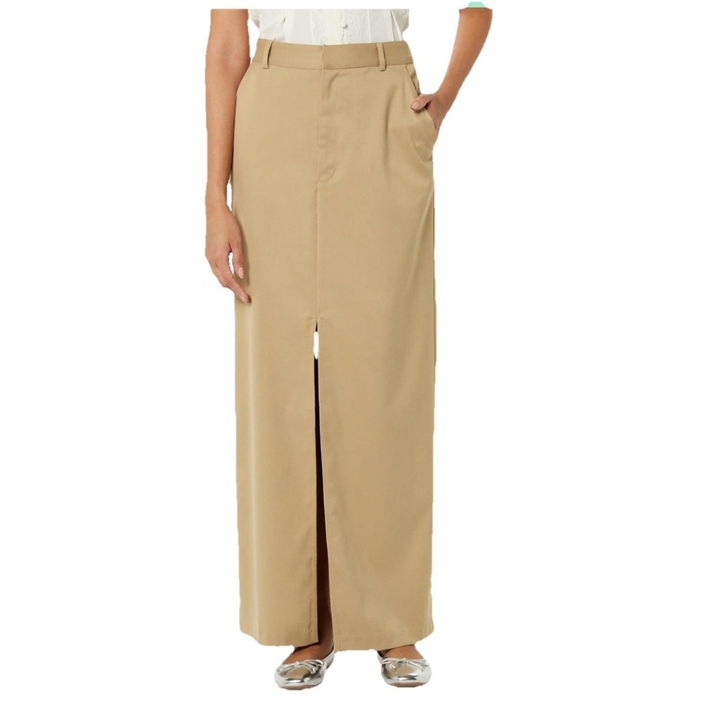 The Drop Women's Roxy Suiting Column Skirt Travertine Dress Beige Khaki NEW 2XL